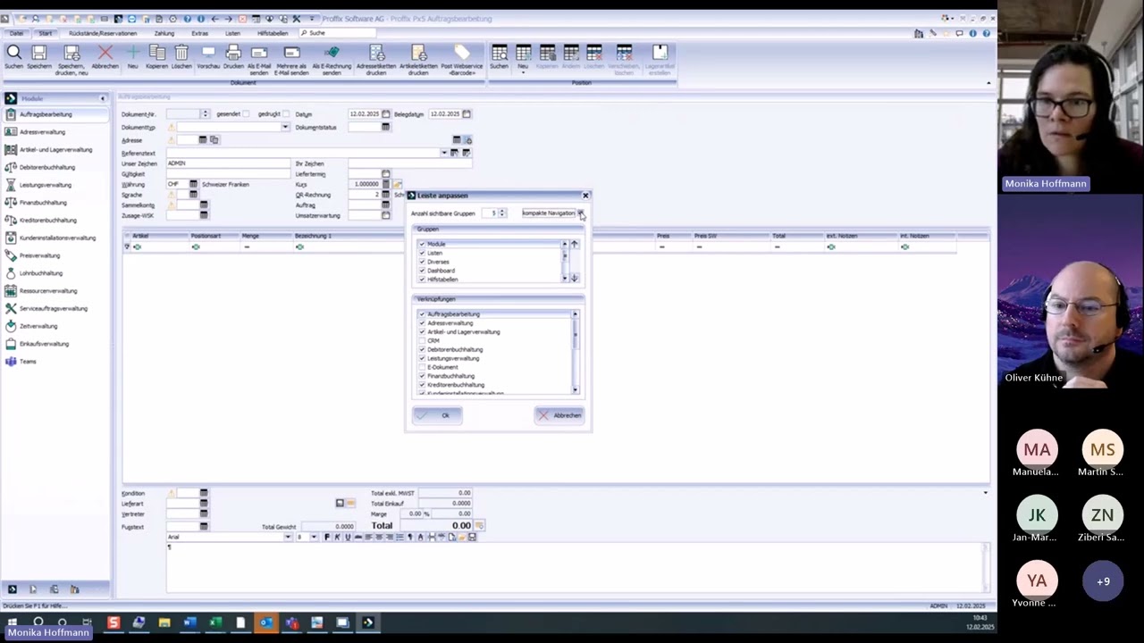 Navigationsleiste in Proffix anpassen